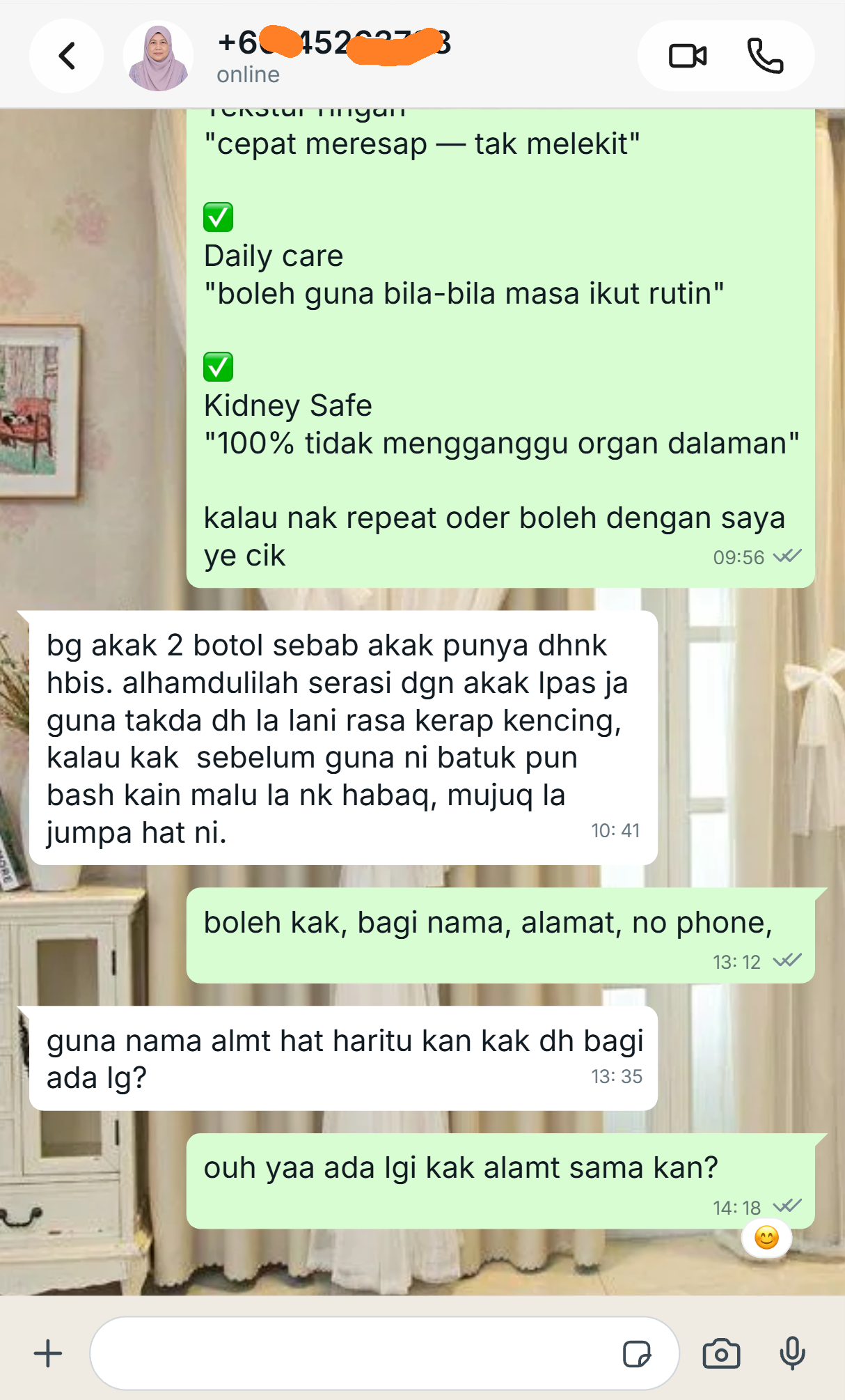 Testimoni pelanggan 1